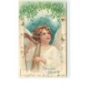 n°9831 - Carte Fantaisie - Fröhliche Ostern - Ange avec une Harpe
