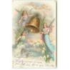 n°9865 - Carte Fantaisie - Fröhliche Ostern - Anges et cloche