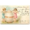 n°9869 - Carte Fantaisie - Fröhliche Ostern - Angelots et oeuf