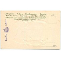n°9872 - Carte Fantaisie Gaufrée - Fröhliche Ostern - Angelot et lapin postant une lettre