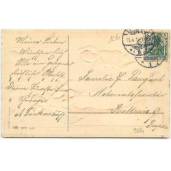 n°9874 - Carte Fantaisie Gaufrée - Gesegnete Ostern - Angelots sonnant 4 cloches