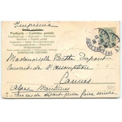 n°9879 - Carte Fantaisie Gaufrée - Joyeuses Pâques - Poussins et encrier