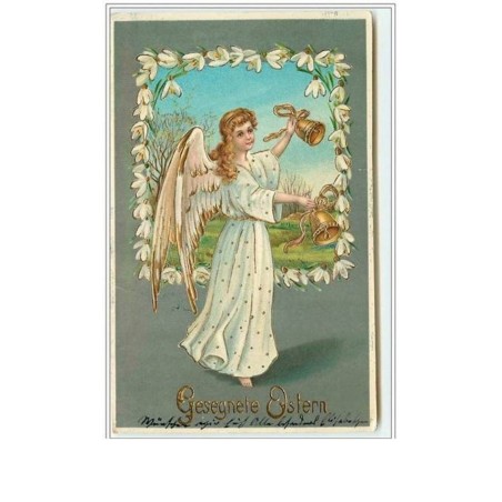 n°988 - Carte Gaufrée - Gesegnete Ostern - Ange