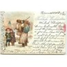 n°9893 - Carte Fantaisie - Fröhliche Weihnachten - Père Noël et enfants