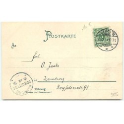 n°9895 - Carte Fantaisie - Fröhliche Weihnachten - Ange Gardien tenant un sapin