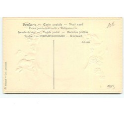n°9913 - Carte Fantaisie - Portrait de Femme dans un Médaillon - Coquelicot