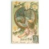 n°9928 - Carte Fantaisie Gaufrée - Joyeux Noël - Fillette regardant dan sun médaillon