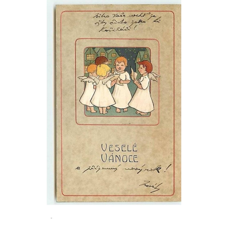 n°9938 - Carte Fantaisie Gaufrée - Vesele Vanoce - Anges