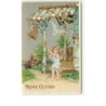 n°9960 - Carte Fantaisie - Frohe Ostern - Angelot sonnant une cloche