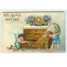 n°9976 - Carte Fantaisie - Viel Gluck im neuen Jahre - Angelots mettant des Pièces d'or dans une commode