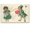 n°12539 - Carte Gaufrée - To my Valentine - Garçon offrant un coeur à une fillette