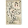 n°12555 - Dam - Ange Gardien près d'une maison (carte recoupée)