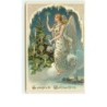 n°12569 - Gesegnete Weihnachten - Ange gardien mettant des bougies dans un  sapin