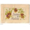 n°10252 - Carte Brodée - Souvenir de Moulins - Pensées