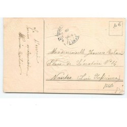 n°12605 - Carte Gaufrée - Joyeuses Pâques - Ange dans une voiture en forme d'oeuf