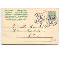 n°12609 - Carte Gaufrée - Clapsaddle - Heureuse Année - Angelot avec des colombes 1905