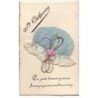 n°20452 - Sainte Catherine - Ce petit bonnet gracieux  ... voeux - Bonnet en tissu bleu, et fil argenté