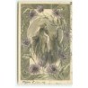 n°20460 - Fantaisie - Ch. Scolik - Femme s'admirant dans un petit miroir au milieu de chardons - surréalisme