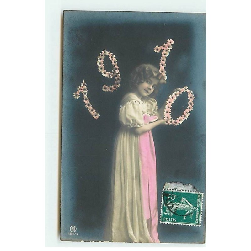 n°20488 - Enfant - Grete Reinwald tenant les chiffres 1910