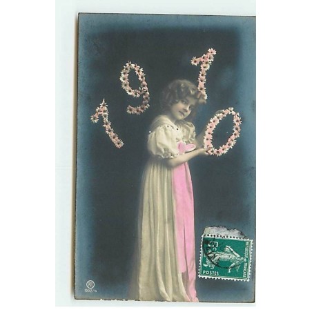 n°20488 - Enfant - Grete Reinwald tenant les chiffres 1910