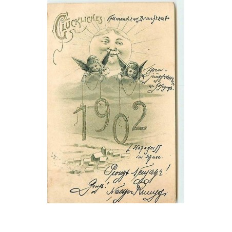n°12621 - Carte Fantaisie - Glückliches - Anges 1902