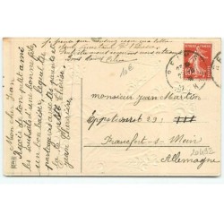 n°20492 - Carte Gaufrée - Fantaisie - Bonne et Heureuse Fête - Ange au milieu de fleurs