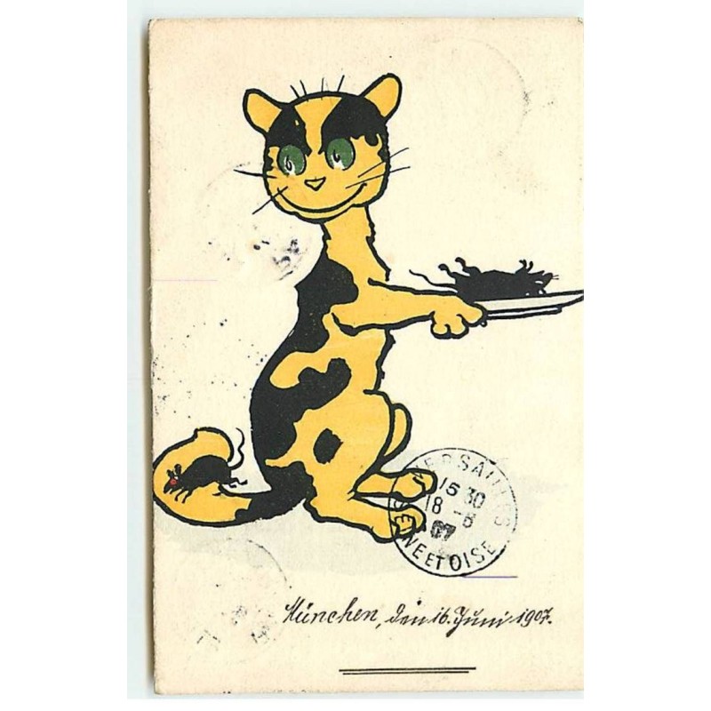 n°20495 - MM Vienne n°241 - Lewin - Chat portant une souris dans une assiette