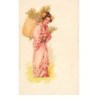 n°25254 - Fantaisie - MSM - Meissner - Femme en kimono portant une hotte remplie de fleurs