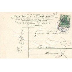 n°25273 - Carte Gaufrée - Nouvel An - Prosit Neujahr - Fillette marchant sous la lune