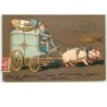 n°12627 - Carte Gaufrée - Je vous envoie ce poisson ... 1 er Avril - Carosse tiré par des cochons