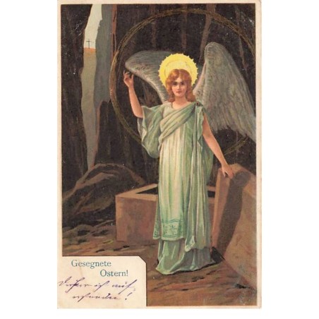 n°25281- Pâques - Mailick ? - Gesegnete Ostern - Ange gardien avec une auréole
