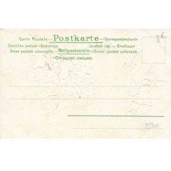 n°25300 - Carte Gaufrée - Fantaisie - Anges dans un char fleuri, tiré par des papillons