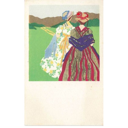 n°25557 - Illustrateur - BKWI 683-5 - Femmes de dos - Style Victorien