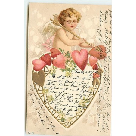 n°12635 - Carte Gaufrée - Clapsaddle - Cupidon - Angelot