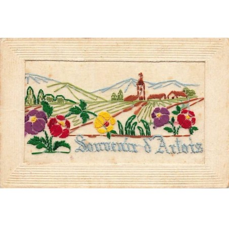 n°25601 - Carte Brodée - Souvenir d'Artois