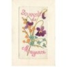 n°25604 - Carte Brodée - Souvenir de Mayence