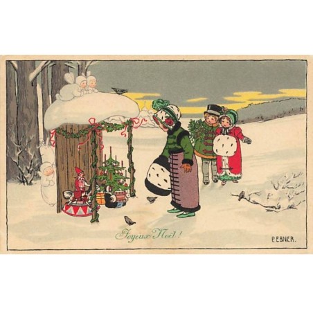 n°25606 - Illustrateur - Ebner - MM Vienne 694 - Joyeux Noël - Enfants et Angelots
