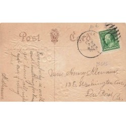 n°25615 - Carte Gaufrée - Merry Christmas - Tête d'Ange dans un Médaillon
