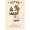 n°25618 - Carte Gaufrée - Enfant allemand portant un petit sapin