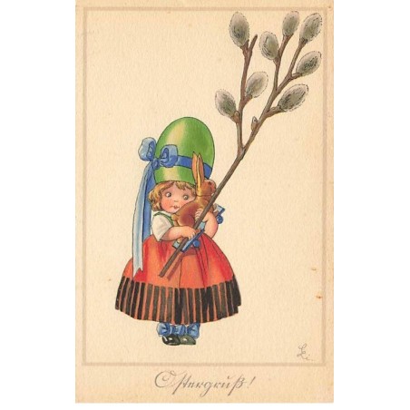 n°25622 - Li - Meissner - Fillette avec un chapeau Oeuf