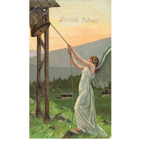 n°25623 - Fröhliche Ostern - Style Mailick - Ange Gardien sonnant une cloche