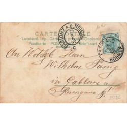 n°25626 - Fröhliche Ostern - Clapsaddle - Ange Gardien, bras levés avec un parchemin