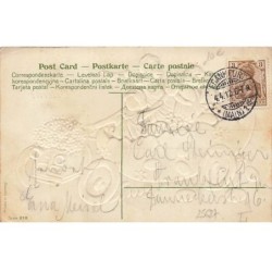 n°25627 - Carte Gaufrée - Fröhliche Ostern - Enfants dans une automobile / oeuf