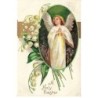 n°25633 - Carte Gaufrée - A Holy Easter - Clapsaddle - Ange Gardien dans un médaillon - Muguet