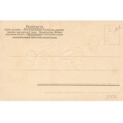 n°25636 - Pâques - Angelot sur une feuille décorant des oeufs
