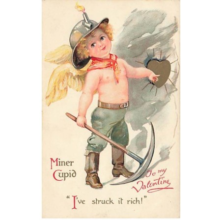 n°25644 - To my Valentine - Miner Cupid - Angelot, cupidon mineur