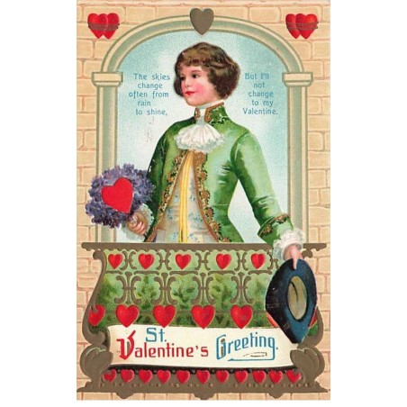 n°25645 - St Valentine's Greeting - Clapsaddle - Homme avec un chapeau à la main