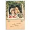 n°12644 - Carte Gaufrée - La Carte Postale entretient l'Amitié - Deux enfants à une fenêtre