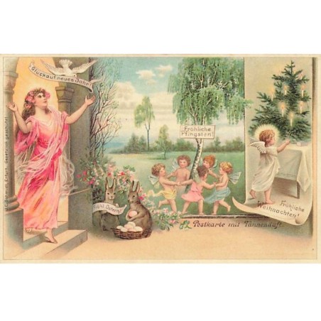 n°25681 - Carte Fantaisie - Postkarte mit Tannenduft - Parfums - Différentes Fêtes - Angelots