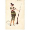 n°25704 - Carte Peinte à la Main - Thiriot - Belgique - Femme en uniforme de soldat Belge